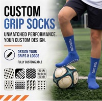 Chaussettes de football personnalisées à forte valeur ajoutée Chaussettes à prise en main d'usine Chaussettes antidérapantes