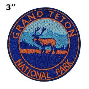 แผ่นปะผ้าแคนวาสปักลายรักษ์โลกของอุทยานแห่งชาติแกรนด์เทตัน ขนาด 3 นิ้ว - Product Image 1