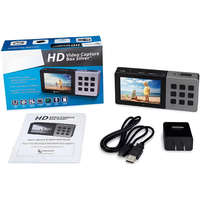 HD Video Yakalama Kutusu Gümüş, 1080P 60FPS Kaydedici, 3,5" LCD, 3000mAh Pil, MicroSD MP4 Kayıt, Genel