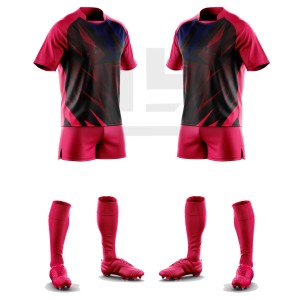 Ensemble de maillot et short de rugby imprimé pour l'entraînement, les matchs de ligue et les compétitions, 100% polyester - Product Image 2