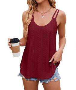 Chaleco sin mangas de algodón 100% tejido a mano, cuello redondo, estilo casual, holgado, transpirable, con patrón liso, suéter de verano. - Product Image 5