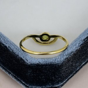 Solid 925 Sterling Silver <b>Peridot</b> <b>Ring</b> Bezel Setting Minimalist Gemstone <b>Ring</b> Gold Plated Geometric Band Everyday Wear <b>Ring</b> - Product Image 4