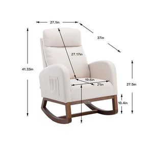 Poltrona a dondolo confortevole in stile relax per soggiorno con gambe in metallo, arredamento per interni, ideale per centri commerciali - Product Image 2