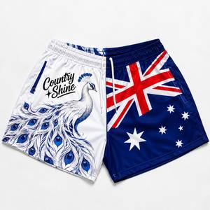 กางเกงขาสั้นชายหาดลายธงชาติออสเตรเลีย ยี่ห้อ Country Shine แบบพิมพ์ดิจิทัล แห้งเร็ว เอวยางยืด มีโลโก้ด้านหน้า สวมใส่สบาย - Product Image 1