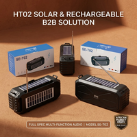 Radio d'urgence solaire SE-T02, haut-parleur sans fil, charge solaire, radio FM portable avec lampe torche LED, batterie externe