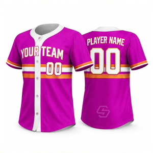 Nouveaux maillots de baseball personnalisés en gros, design de logo, polyester, uniforme d'équipe pour hommes, maillot de baseball sportif à séchage rapide - Product Image 2