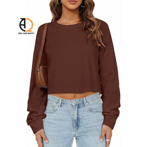 Sudadera corta con capucha y cremallera para mujer, estilo casual - Product Image 3