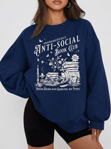 Pull molletonné oversize pour femme, chaud et décontracté, coupe ample, col rond, tendance, vente en gros - Product Image 5