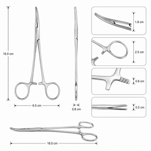 Pinces chirurgicales DETAIN IMPEX en acier inoxydable, manuelles, certifiées CE, instrument de classe II pour la réalisation de piercings corporels - Product Image 5