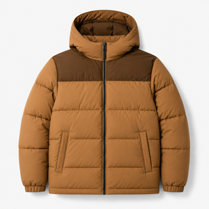 High Street Canvas <b>Waterproof</b> Hooded Turn-down Collar <b>Warm</b> Comfortable High Quality Men's Winter Bomber Puffer <b>Jacket</b> - Product Image 1