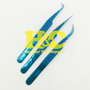 <b>Top</b> Deals Blue Plasma Lash Tweezers Pointed Sustainable Stainless Steel Eyelash Extension Tweezers Anti-Magnetic Tweezers - Product Image 5