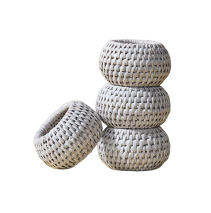 Round and Eco-Friendly Rattan Napkin <b>Ring</b> Holder in customized color with <b>cheap</b> price for party use - Product Image 4
