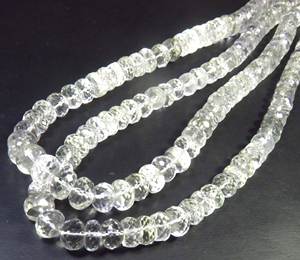 Perles de pierres précieuses en cristal naturel transparent de haute qualité, brin de 12 pouces, forme Rondelle, facettées, percées au centre, 6-7mm, Gemmes Valley Pendant - Product Image 1