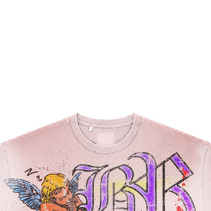 T-shirt formel surdimensionné pour homme, manches courtes, tricoté 100 % coton, imprimé sérigraphié, col roulé, coupe classique, couleur unie - Product Image 4