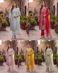 Indian Traditional Soft <b>Net</b> with Heavy Embroidery Work Salwar Kameez for Wedding Occasion and Festive Party for Women Fancy Wear - Product Image 5