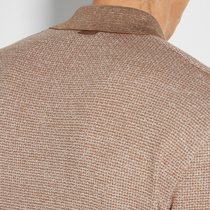 <b>Custom</b> Logo Floral Summer Silk Linen Cotton Blend Formal Anti-Pilling Regular Fit Knitted Yarn Dyed Short Sleeve Collar Men's - Product Image 3
