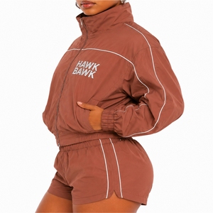 Women’s <b>Zip</b> Up windbreaker Jacket And <b>Shorts</b> Set Full Sleeve <b>Zip</b> Up Jacket And <b>Shorts</b> Sporty Style For Women Long Sleeves - Product Image 3