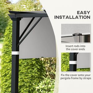 2 pz. Telo di Ricambio Grigio Chiaro 3x3m per Pergola e Gazebo, Facile da Installare, Protezione UV, per Spazi Esterni - Product Image 6