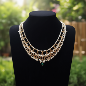 Nova Mart 24K Gold Plated White Pearl Designer Necklace Set-Trendy Fine Jewelry From India - Product Image 3