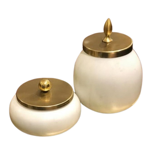 Newest Design Embossed Texture Canister <b>Jar</b> Set of 2 Stainless Steel Metal Round Shape with Golden Finish Plastic Material - Product Image 5