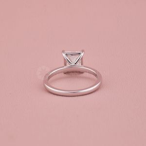 Anillo de Diamante Solitario Corte Princesa de Moda, Oro Blanco con Diamantes Creados en Laboratorio, Joyería Fina para Mujer, Anillo de Compromiso, Proveedor Indio B2B - Product Image 3