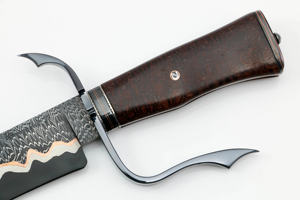 Couteau Bowie à lame en cuivre damas de PAK ENTERPRISES avec manche en bois, étui en cuir, personnalisable, OEM, DIY, couteaux de survie en plein air - Product Image 4