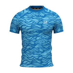 Maillot de sport personnalisé pour homme, imprimé sur mesure, sans coutures, léger, compressif, séchage rapide, extensible dans quatre directions, coupe ajustée - Product Image 1