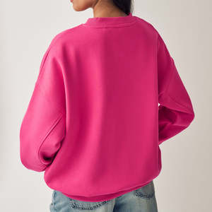 Sweat-shirt polaire pour femme 100 % coton délavé à l'acide, personnalisé avec logo sérigraphié, coupe oversize, vente en gros, faible MOQ - Product Image 4