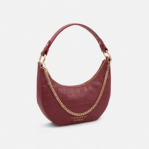 Sac à bandoulière demi-lune en cuir bio pour femme, durable, avec fermeture éclair et chaîne, écologique, taille personnalisable, prêt pour Noël, usage quotidien - Product Image 6