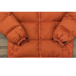 Veste matelassée en polaire épaisse orange pour homme, coupe-vent, fermeture éclair, col roulé, vêtements d'hiver décontractés, rembourrage 100% polyester - Product Image 1