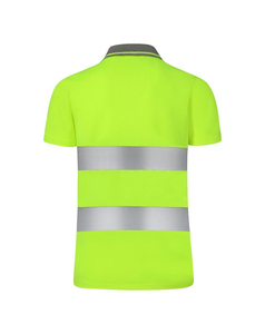 Chemises de travail haute visibilité pour hommes, manches courtes, respirantes, imperméables, séchage rapide, en polyester réfléchissant, sécurité optimale - Product Image 3