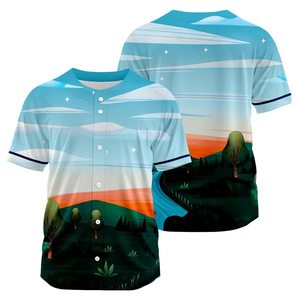Teamname <b>Baseball</b> Jersey Sublimated Print Breathable Polyester Short Sleeve Adult Unisex Regular Fit Button Front - Product Image 2