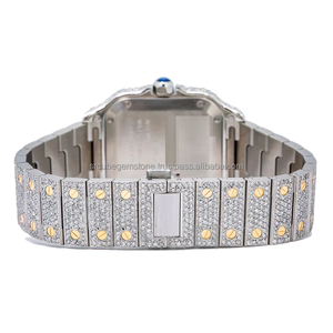 Reloj Hip Hop con bisel de diamantes de moda antigua con esfera romana Diseño exquisito Ancho de banda de 20mm Alta calidad-Exportado - Product Image 3