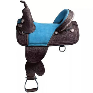 Silla de montar de cuero sin arnés para caballo |   Diseño Innovador para Mayor Comodidad, Juego de Sillines para Carreras de Caballos Ingleses, Productos de la India - Product Image 1