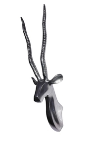 Figura Decorativa de Pared de Cabeza de Ciervo/Gazela en Aluminio, Estilo Moderno, Arte Metálico, Artesanía India, Multipieza - Product Image 3