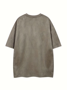 T-shirts Hip Hop surdimensionnés personnalisés tendance pour hommes, en coton classique à manches courtes et col rond, poids lourd 350g - Product Image 2