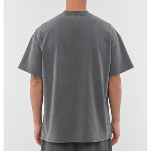 เสื้อยืดทรงบ็อกซ์ฟิตโอเวอร์ไซส์แบบใหม่ เสื้อยืดสตรีทแวร์สั่งทำพิเศษ ผ้าฝ้ายเจอร์ซีย์ 200 กรัม แขนสั้น ย้อมสีพื้น ผ้าถัก - Product Image 6