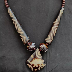 Fashion Resin Beaded <b>Necklace</b> Unisex Vintage Geometric Bold <b>Statement</b> Jewelry Trendy Colorful Design Lightweight Comfortable - Product Image 3