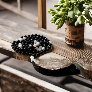 Cristal de guérison en pierre précieuse de qualité supérieure, Tourmaline naturelle de 6mm, 108 perles rondes de Mala, collier de Mala de Yoga spirituel - Product Image 1