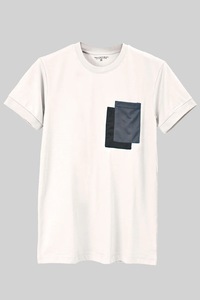 Camiseta '' SOSH 4 '' para hombre, estilo con rayas en los hombros, cuello redondo - Product Image 2