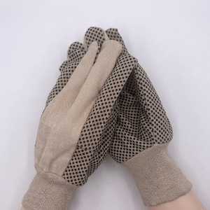 Hot DOT Canvas Cotton PVC Anti-Slip Latex-Free Knitwrist Polka Dot Palm Safety Protection Industrial Multi-Purpose Heavy Duty - Product Image 1