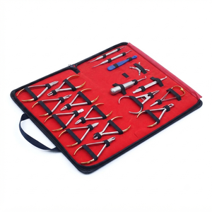 OPTITECH HEALTHCARE Juego de Instrumentos Dentales de Ortodoncia, 18 Piezas, Acero Inoxidable, Manual, Certificado CE Clase III, Estuche Rojo, Plateado - Product Image 1