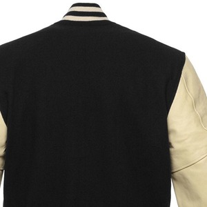 <b>Men's</b> Turquoise Varsity <b>Jacket</b> Windproof <b>White</b> Sleeves PU Fabric Single Button Closure Stand Collar Regular Fit Front Autumn - Product Image 4