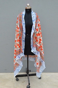 Nouveauté, écharpe de plage pour femme, sarong, écharpe traditionnelle en coton imprimé bloc à la main, cadeau pour elle - Product Image 5