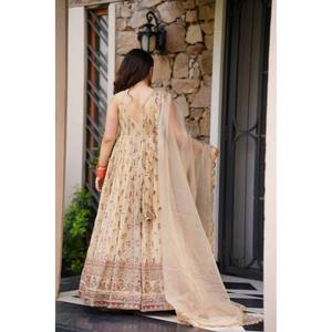 Conjunto de Vestido Anarkali para Mujer para Fiestas con Pantalón y Dupatta, Estilo Elegante para Fiestas - Product Image 3