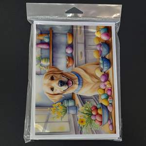 Whimsical อีสเตอร์สีเหลืองลาบราดอร์รีทรีฟเวอร์แพ็ค8การ์ด A7เปล่าพร้อมซองจดหมาย5x7การ์ดอวยพรตกแต่ง - Product Image 3