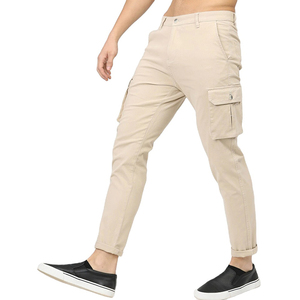 Pantalon décontracté de créateur haut de gamme en pur coton 100% couleur unie, pantalon de survêtement large pour homme - Product Image 1