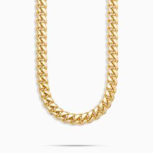 Gold <b>Rope</b> <b>Chain</b> Necklace 22K Gold Plated Hiphop Style Unisex Wedding Everyday Wear - Product Image 5
