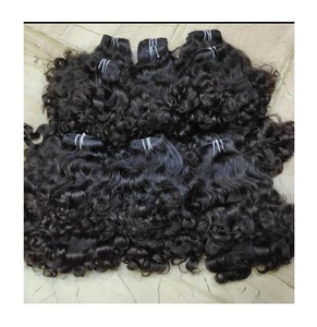 Extensions de cheveux humains bruts indiens de temple, ondulés, à double trame machine, 100% non traités, pour revendeurs - Product Image 1