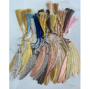 Marcapáginas de Metal con Forma de Hoja y Lazo, Regalos para Amantes de los Libros, Maestros y Estudiantes, Marcapáginas de Diseño Personalizado a Bajo Precio - Product Image 6